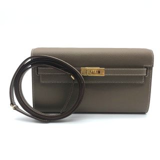 エルメス(Hermes)のエルメス HERMES ケリーウォレット トゥーゴー ショルダーウォレット ショルダーバッグ エプソン D刻 エトゥープ グレー×ゴールド金具 未使用(ショルダーバッグ)