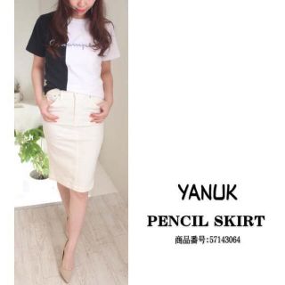 ヤヌーク(YANUK)のYANUK ペンシル スカート size S T58(ひざ丈スカート)