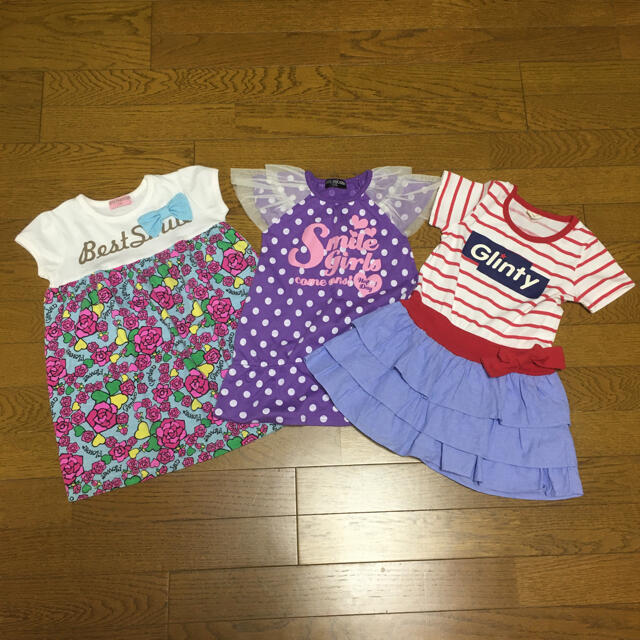 子供服 女の子 半袖 100〜110cm 8点セット  キッズ/ベビー/マタニティのキッズ服女の子用(90cm~)(ワンピース)の商品写真