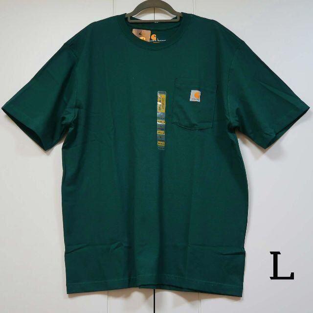 carhartt(カーハート)のCarhartt グリーン Tシャツ／Ｌ メンズのトップス(Tシャツ/カットソー(半袖/袖なし))の商品写真