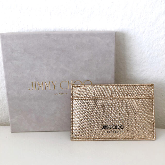 JIMMY CHOO(ジミーチュウ)のJIMMY CHOO ジミーチュウ カードケース ゴールド レディースのファッション小物(パスケース/IDカードホルダー)の商品写真