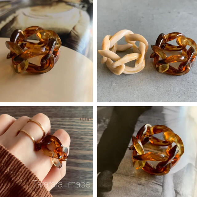 ●handmade Acrylchain ring● ハンドメイドのアクセサリー(リング)の商品写真
