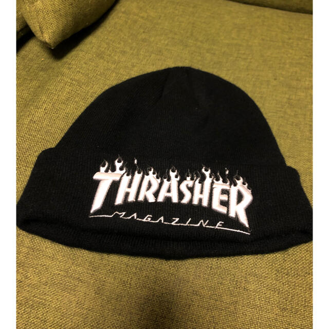 THRASHER(スラッシャー)のTHRASHER 黒ニット帽✨ メンズの帽子(ニット帽/ビーニー)の商品写真