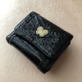 アナスイ(ANNA SUI)のANNASUI  アナスイ 三つ折り財布 ブラック 正規品 美品(財布)