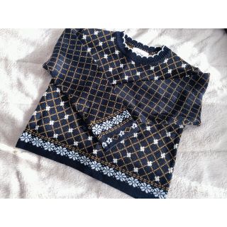 ロキエ(Lochie)のepine エピヌ quilting flower knit black(ニット/セーター)