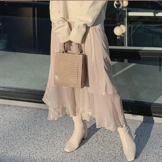 RiLi ラメシアーフレアスカート レディースのスカート(ロングスカート)の商品写真