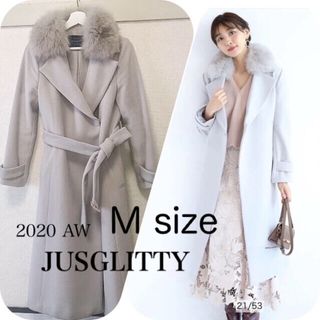 ジャスグリッティー(JUSGLITTY)のJUSGLITTY★ファー付きベルテッドコート(ロングコート)