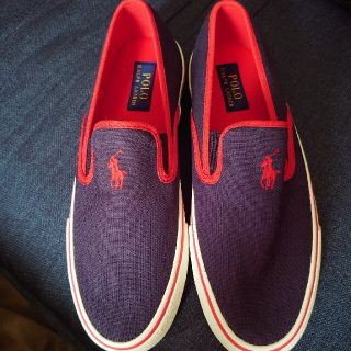 未使用!!ポロラルフローレン POLO スリッポン スニーカー UK7.5