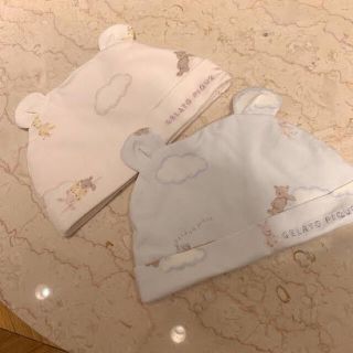 ジェラートピケ(gelato pique)のジェラートピケ　ドリームアニマル baby キャップ　新品　ブルー　新生児(帽子)