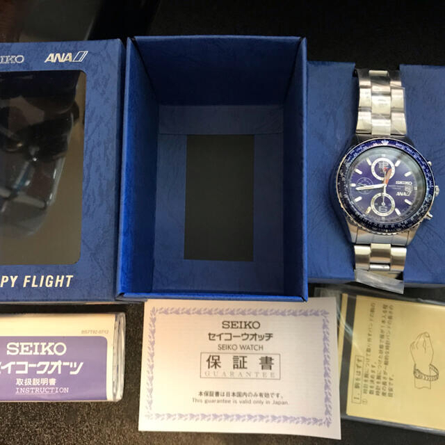 SEIKO(セイコー)のセイコー　クロノグラフ　ANA　コラボ　ハッピーフライト　SZER021 メンズの時計(腕時計(アナログ))の商品写真