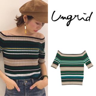 アングリッド(Ungrid)のマルチボーダーハーフスリーブニット(カットソー(半袖/袖なし))