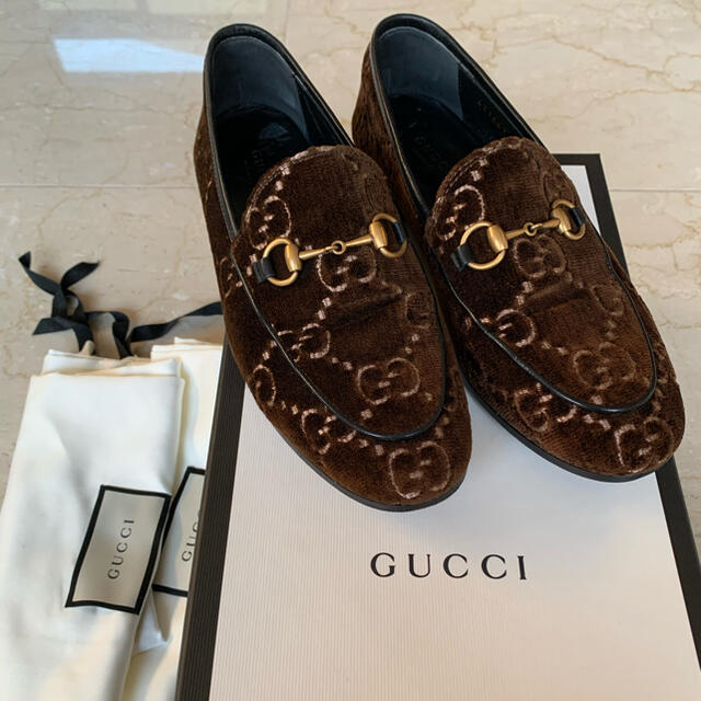 Gucci - GUCCI JORDAANベロアローファー EU37(24cm)の通販 by AW's