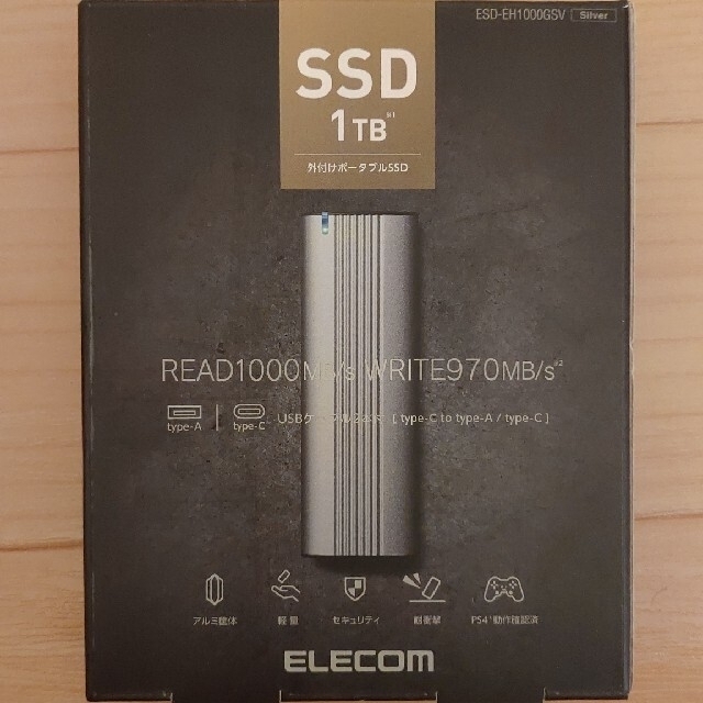 外付けSSD　1TB　ESD-EH1000GSV　USB3.2のサムネイル