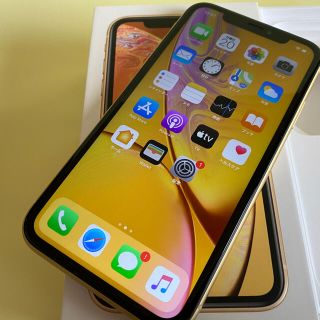 アイフォーン(iPhone)の超美品 SIMフリー iPhoneXR 64GB イエロー (スマートフォン本体)