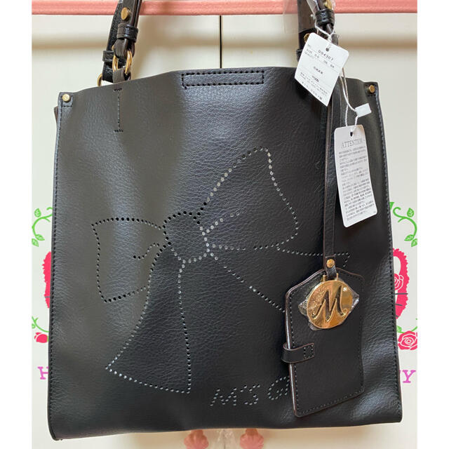 M'S GRACY(エムズグレイシー)のエムズグレイシーリボン🎀バッグ黒 レディースのバッグ(トートバッグ)の商品写真