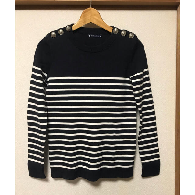 PETIT BATEAU(プチバトー)のPETIT BATEAUボーダー ニット レディースのトップス(カットソー(長袖/七分))の商品写真