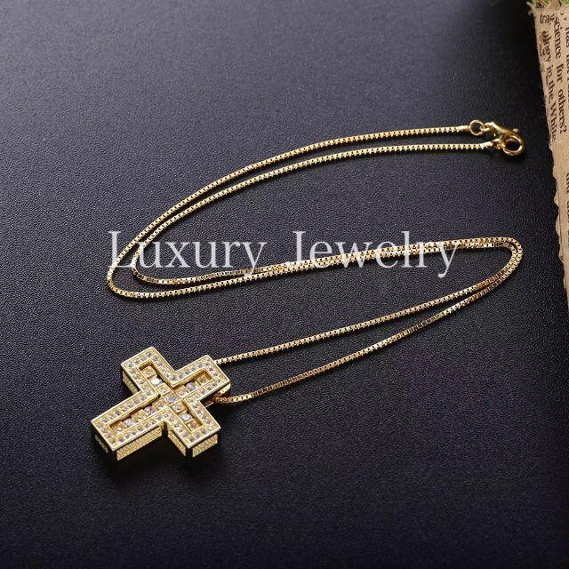 【即日発送】クロスネックレス 十字架ネックレス【ゴールド】の通販 by Luxury Jewelry｜ラクマ