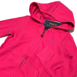 ポロラルフローレン(POLO RALPH LAUREN)のガールズL/150 ピンク 新品 DRAPEY TERRY フルジップパーカー(ジャケット/上着)