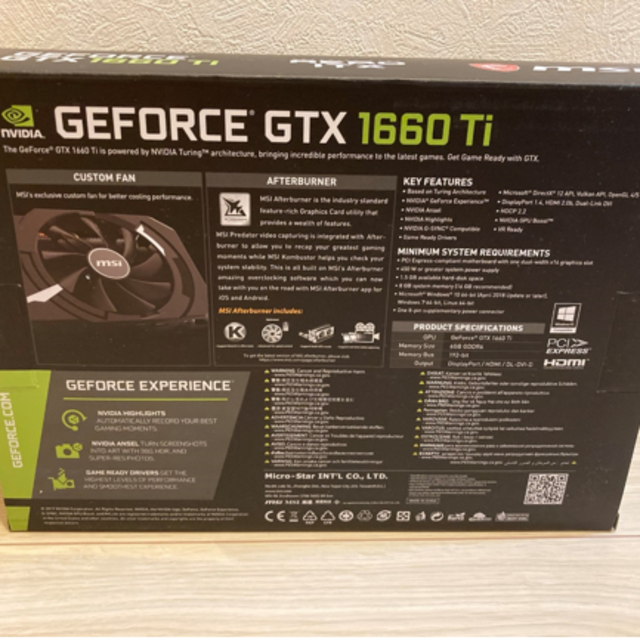 HOT通販 GeForce GTX 1660 Ti AERO ITX 6G OC 新品未開封の通販 by ぽっきー's shop｜ラクマ 高評価格安