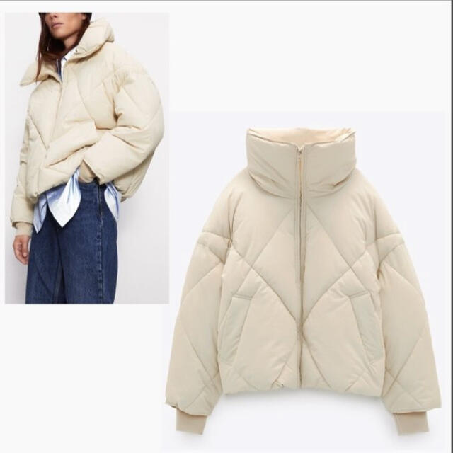 ZARA ラバー仕上げパフジャケット | フリマアプリ ラクマ