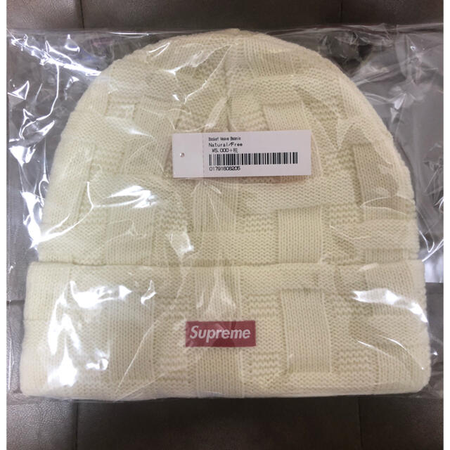 【Natural 】 Basket Weave Beanie SUPREME