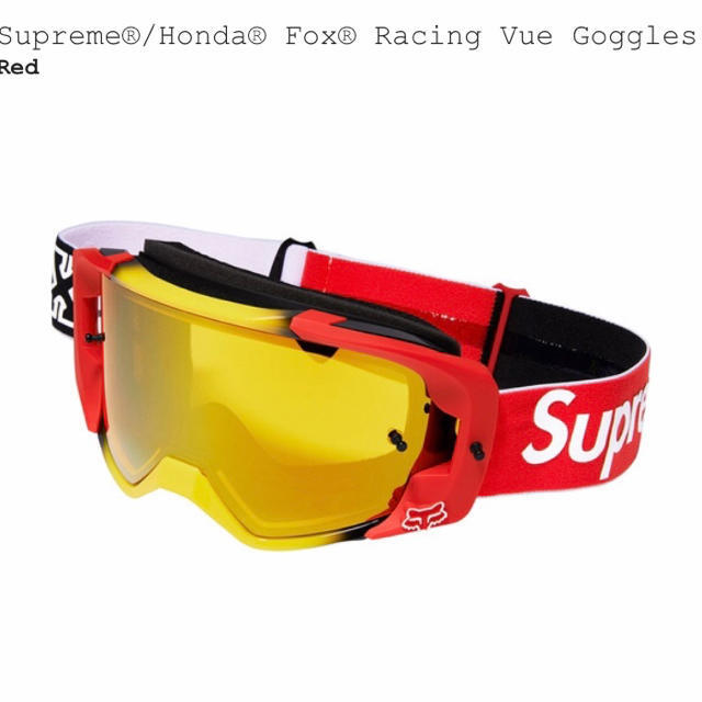 メンズsupreme HONDA FOXRacing  Vue Goggles RED