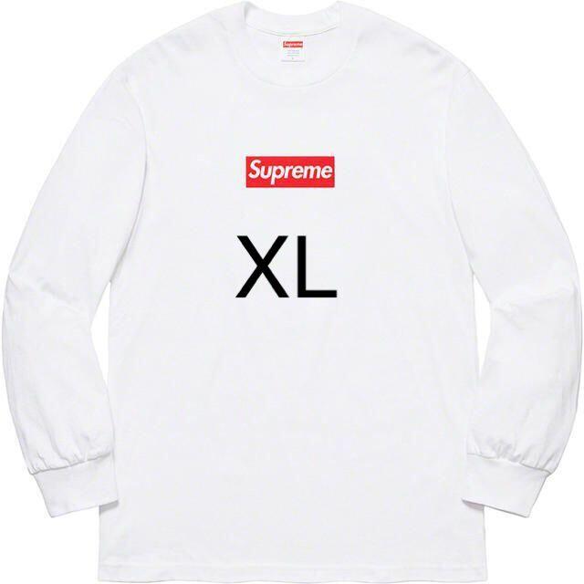 XL Supreme Box logo L/S tee White