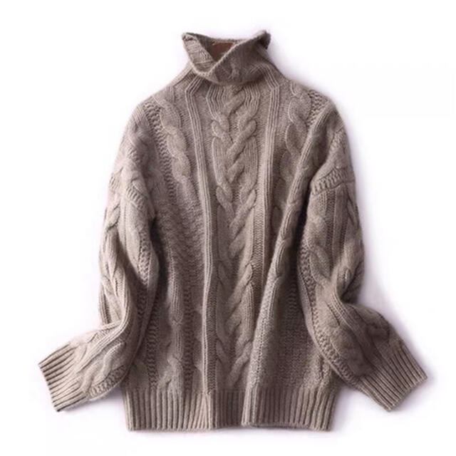 新品☆ 高品質ミンクカシミヤとろける柔らかく暖かいニットセーター　茶色　M