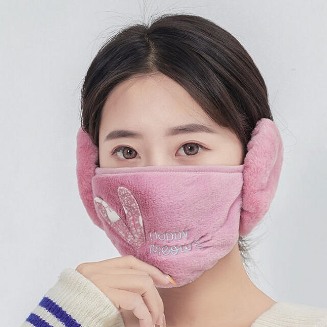 マスク 耳当て レディース 新品 送料無料 防寒 フェイスマスク 可愛い 手洗い レディースのファッション小物(イヤーマフ)の商品写真
