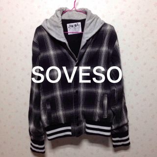 SOVESO チェック柄パーカー(パーカー)