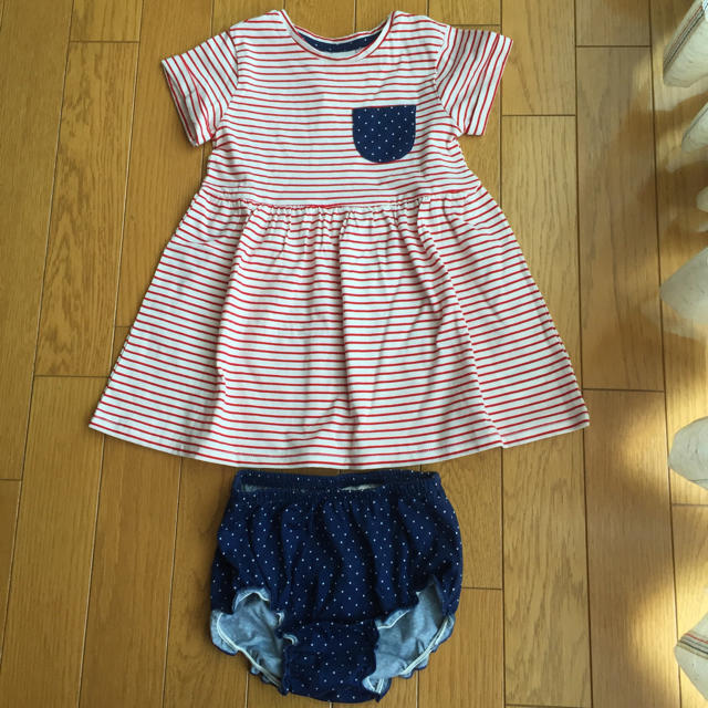 H&M(エイチアンドエム)の新品 H&M✴︎ボーダーワンピース キッズ/ベビー/マタニティのキッズ服女の子用(90cm~)(ワンピース)の商品写真