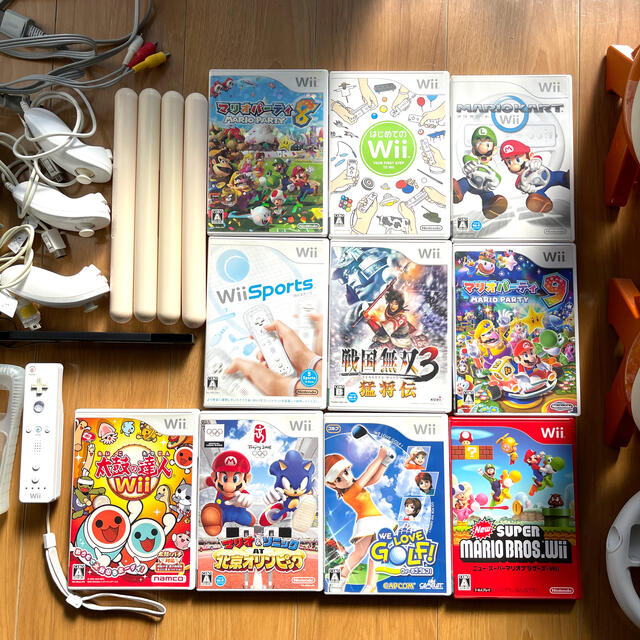 Wii(ウィー)のNintendo Wii セット　太鼓の達人セット　マリオカートセット　ソフト エンタメ/ホビーのゲームソフト/ゲーム機本体(家庭用ゲーム機本体)の商品写真