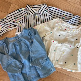 ベビーギャップ(babyGAP)のGAP ３枚セット 80 トップス　長袖　シャツ　女の子　ブラウス(シャツ/カットソー)