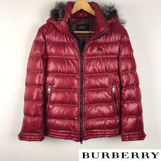 バーバリーブラックレーベル(BURBERRY BLACK LABEL)の美品 BURBERRY BLACK LABEL ダウンジャケット レッド(ダウンジャケット)