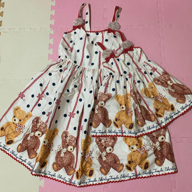 シャーリーテンプル　100, 160 クマ　ジャンスカ　親子コーデキッズ服女の子用(90cm~)