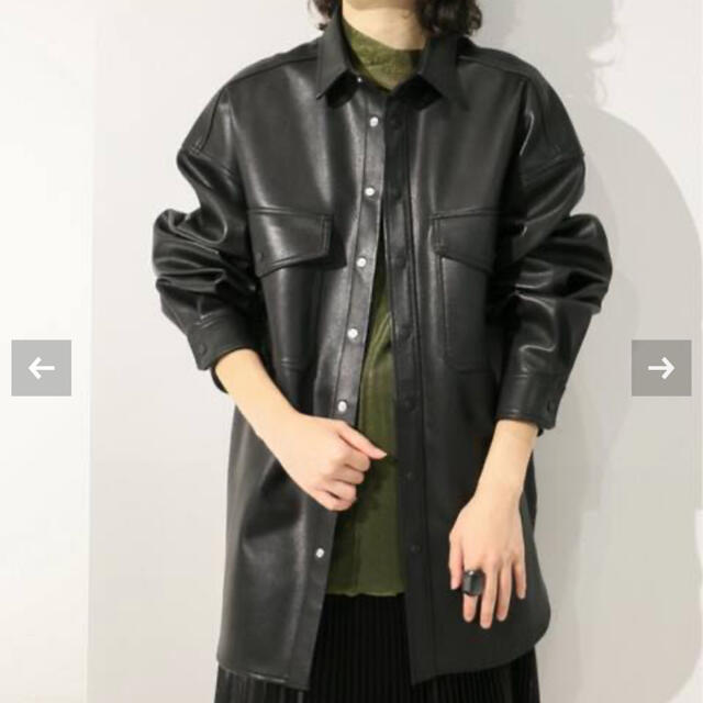 CITYSHOP  faux leather jacket ブラック