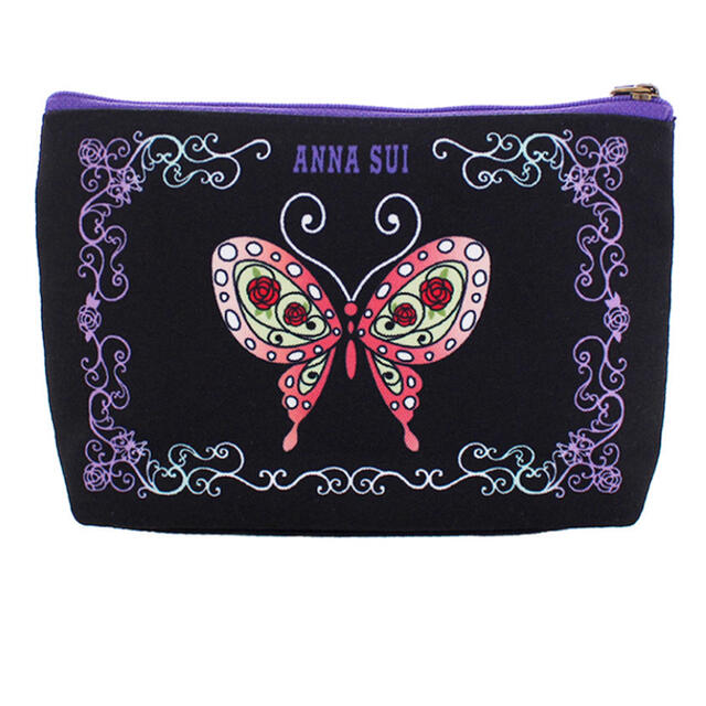 ANNA SUI(アナスイ)の★鬼滅の刃×ANNA SUI★ ポーチ ブラック エンタメ/ホビーのおもちゃ/ぬいぐるみ(キャラクターグッズ)の商品写真