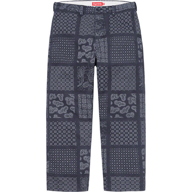 supreme Paisley Grid Chino Pant ネイビー