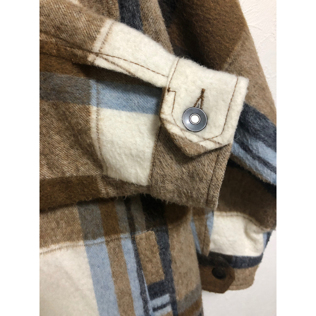 ZARA(ザラ)のウール混チェック柄シャツジャケット　m レディースのジャケット/アウター(その他)の商品写真