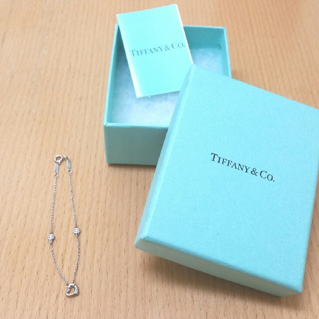 Tiffany & Co. - ティファニー オープンハート ダイヤ付ブレスレットの 