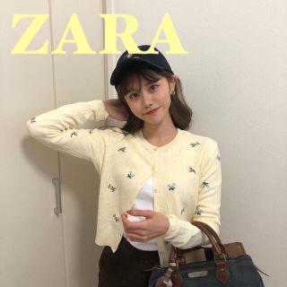 ザラ(ZARA)のZARA完売＊刺繍入りニットカーディガン(カーディガン)