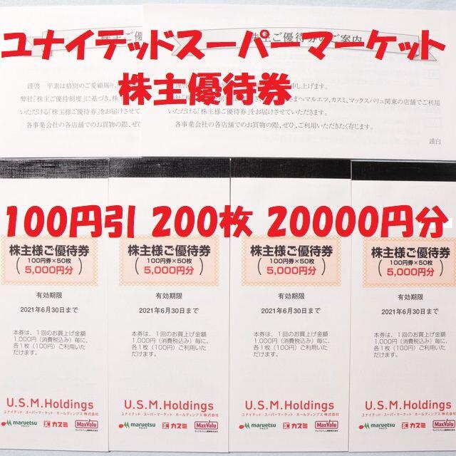 ユナイテッドスーパーマーケット 株主優待券 4冊 20000円分 - www