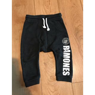 エイチアンドエム(H&M)のH&M ブラック スウェットパンツ RAMONES ベビー 74センチ(パンツ)