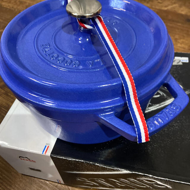 大人気新品 ラウンド staub - 」 Lサイズ ココット ブルーベリー 20cm