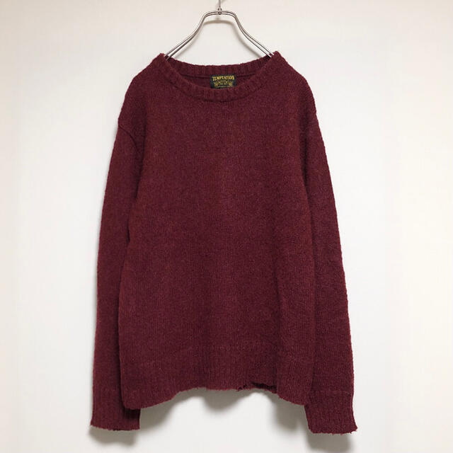 vintage knit sweater red wine mohair