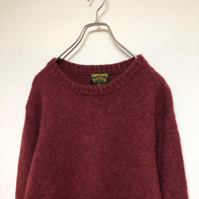 vintage knit sweater red wine mohair メンズのトップス(ニット/セーター)の商品写真