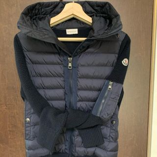 モンクレール(MONCLER)の【まっぴぃさま専用】モンクレール  ダウンカーディガン 異素材 ネイビー S(ダウンジャケット)