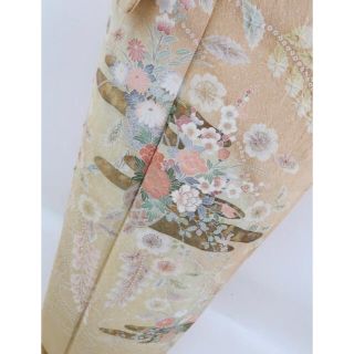 訪問着　着物　結婚式　絞り　花　袋帯(着物)