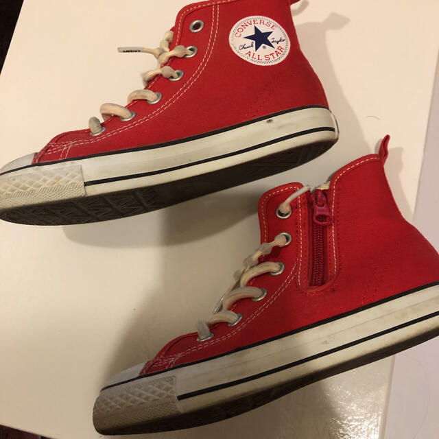 CONVERSE(コンバース)のコンバース　19 靴　赤　キッズ　ハイカット　スニーカー キッズ/ベビー/マタニティのベビー靴/シューズ(~14cm)(スニーカー)の商品写真