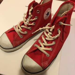 コンバース(CONVERSE)のコンバース　19 靴　赤　キッズ　ハイカット　スニーカー(スニーカー)